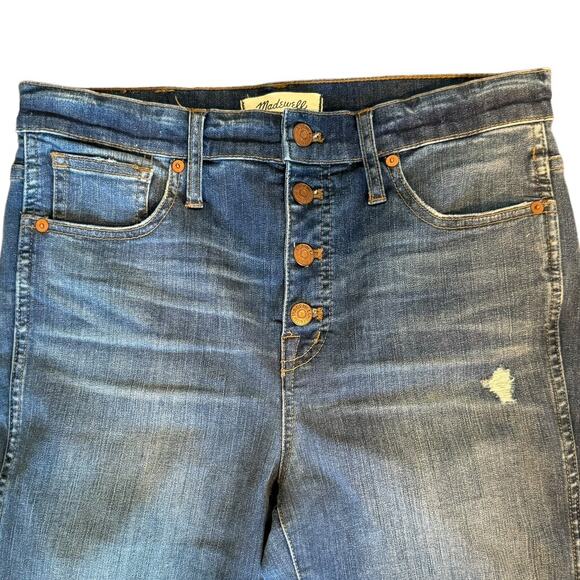 Madewell 10” High-Rise Skinny Jeans Button Fly Raw Hem Size 29 - Picture 5 of 12